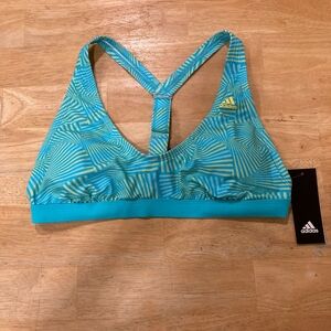Adidas Summer Sports Bra Vortex V-Back Women’s Size Medium NWT Green Multicolor
